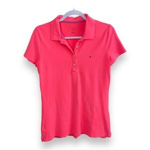 Tommy Hilfiger - Neon Coral Polo Shirt - Size Medium